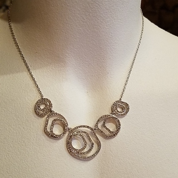 Nadri Pave crystal silver-tone Necklace NWT‎ $125 - Picture 1 of 4